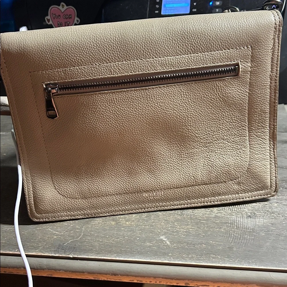 Botkier Crosstown Medium Leather Hobo Bag in‎ a cream or taupe colorblock design